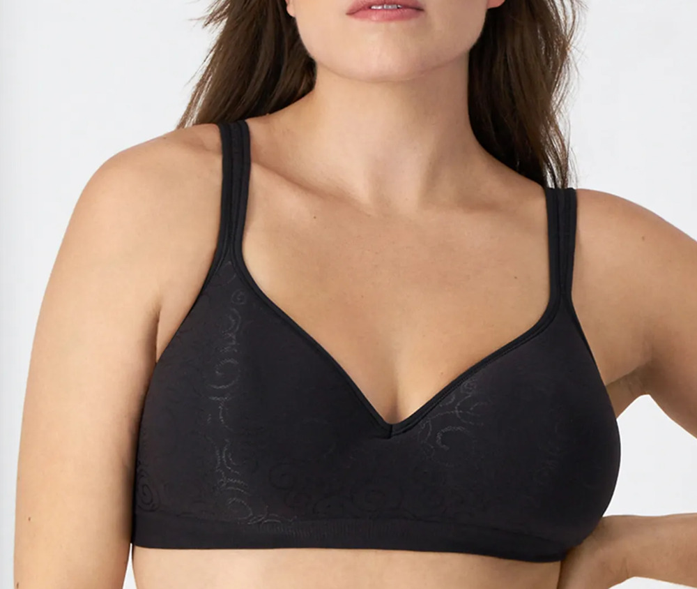 Bali Women's 40DD Comfort Revolution Black Swirl Wireless Bra G30-19